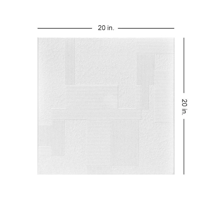 A La Maison Ceilings 1.67-ft x 1.67-ft Vectors Plain White Polystyrene Surface-mount Ceiling Tile (8-Pack, 21.6-sq ft / Case) - Image 3
