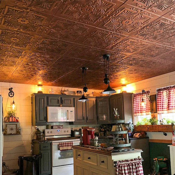A La Maison Ceilings 1.67-ft x 1.67-ft Victorian Plain White Polystyrene Surface-mount Ceiling Tile (8-Pack, 21.6-sq ft / Case) - Image 6