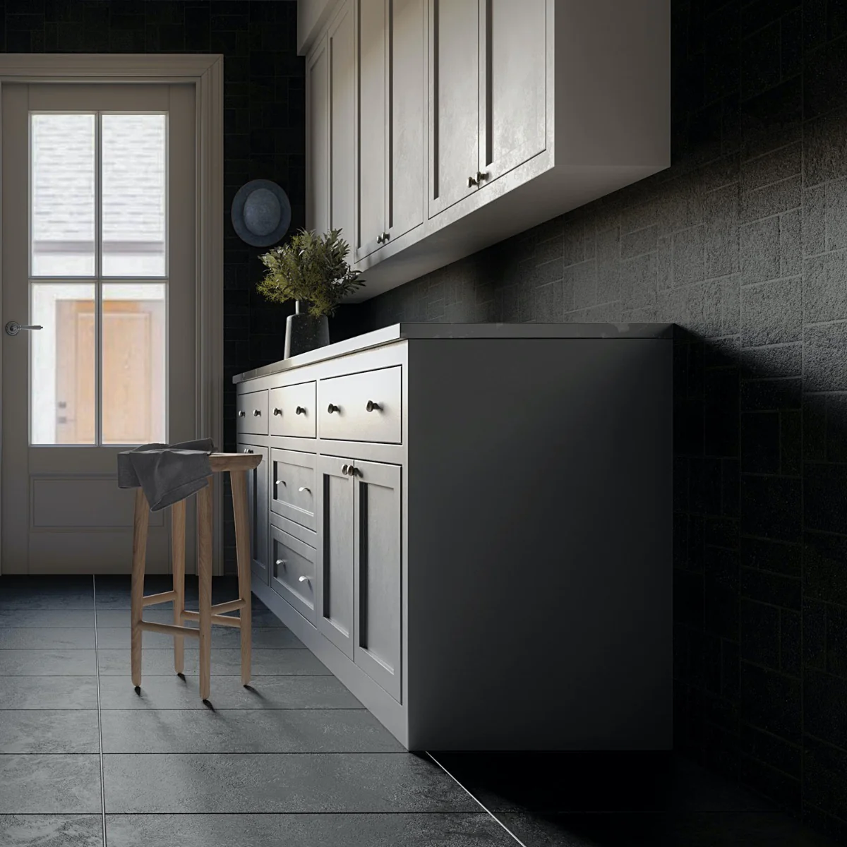 Acadia French Pattern Charcoal Black Matte Porcelain Mosaic Tile - Lux Tile