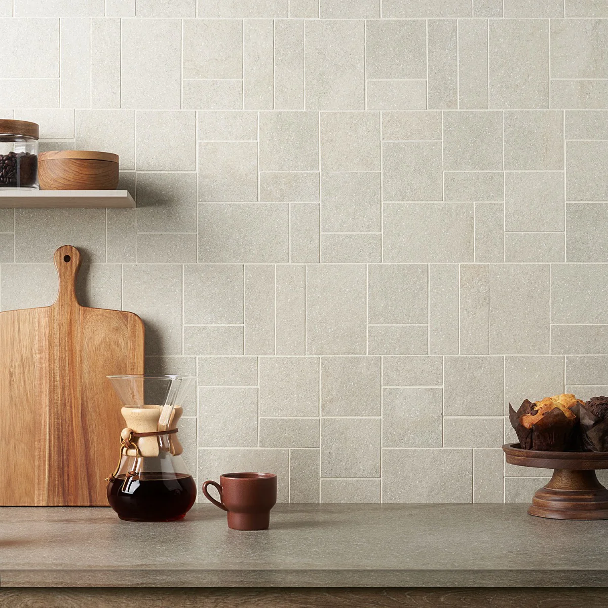 Acadia French Pattern Linen White Matte Porcelain Mosaic Tile - Tilebar - Image 2