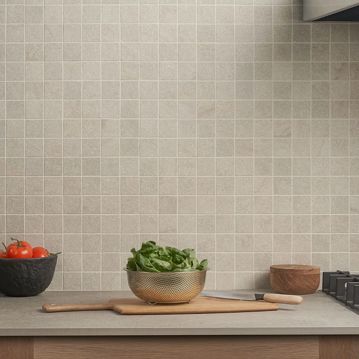 Acadia Linen White 2x2 Matte Porcelain Mosaic Tile - Durable Limestone Look