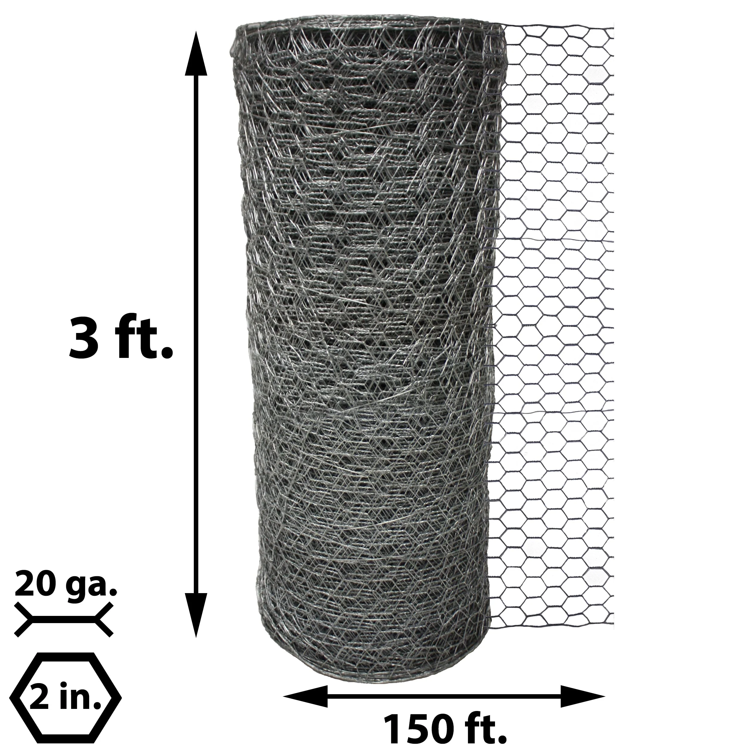 Acorn International Galvanized Steel Chicken Wire Fencing - 150ft x 3ft - Image 5