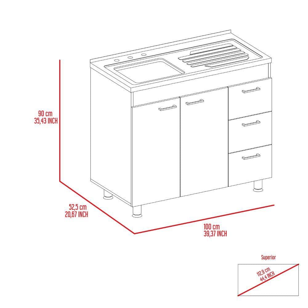 Adrinfly 20.67 in. x 38.37 in. Freestanding Wood Laundry Sink with Cabinet in White - Image 6