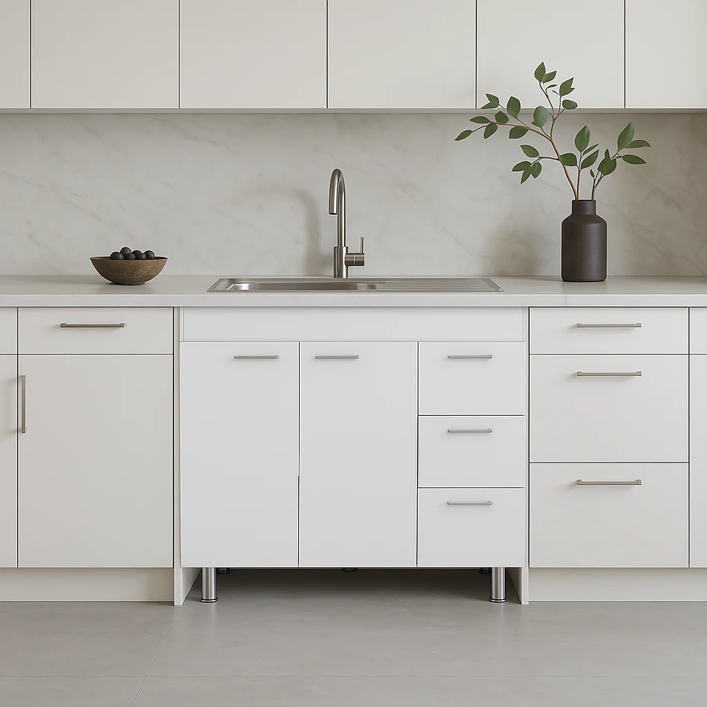 Adrinfly Base Double Door Cabinet with Three Drawers, Ready to Assemble - Image 3
