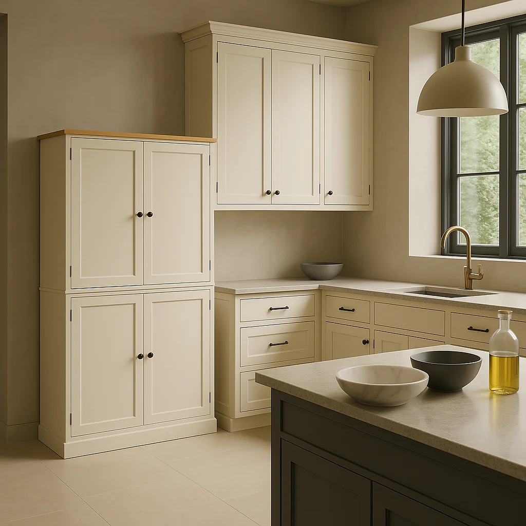 Adrinfly Cream MDF Kitchen Cabinet with Drawers and Adjustable Shelves - Image 3