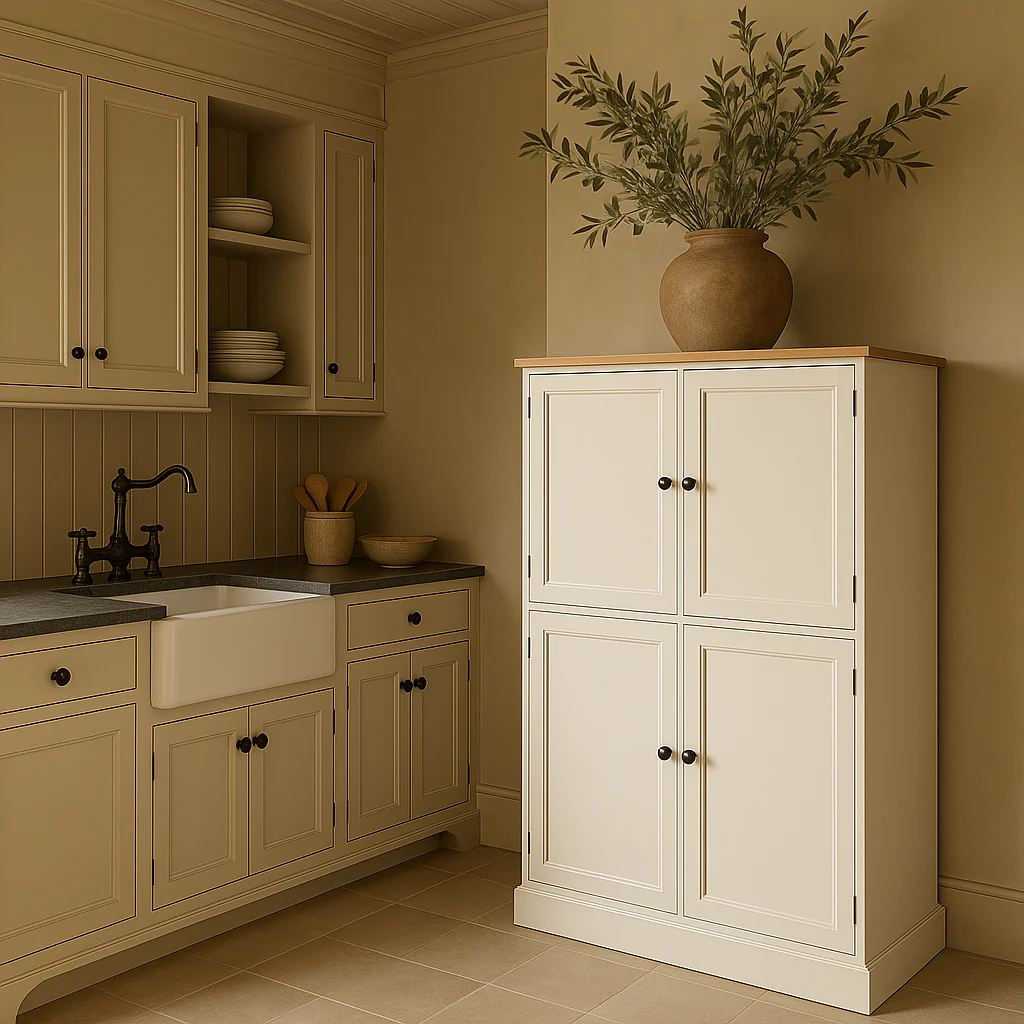Adrinfly Cream MDF Kitchen Cabinet with Drawers and Adjustable Shelves - Image 4