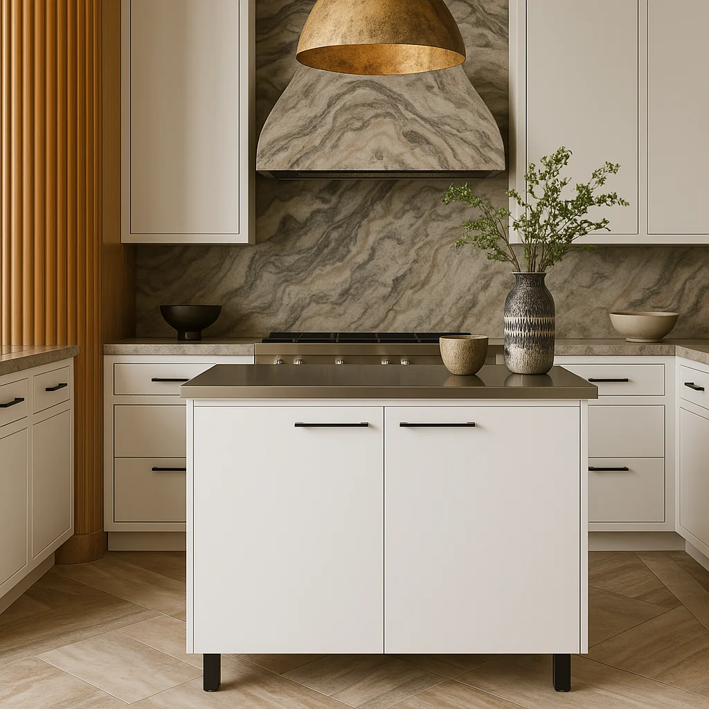 Adrinfly Freestanding Utility Base Cabinet with Stainless Steel Countertop and Door - Image 4