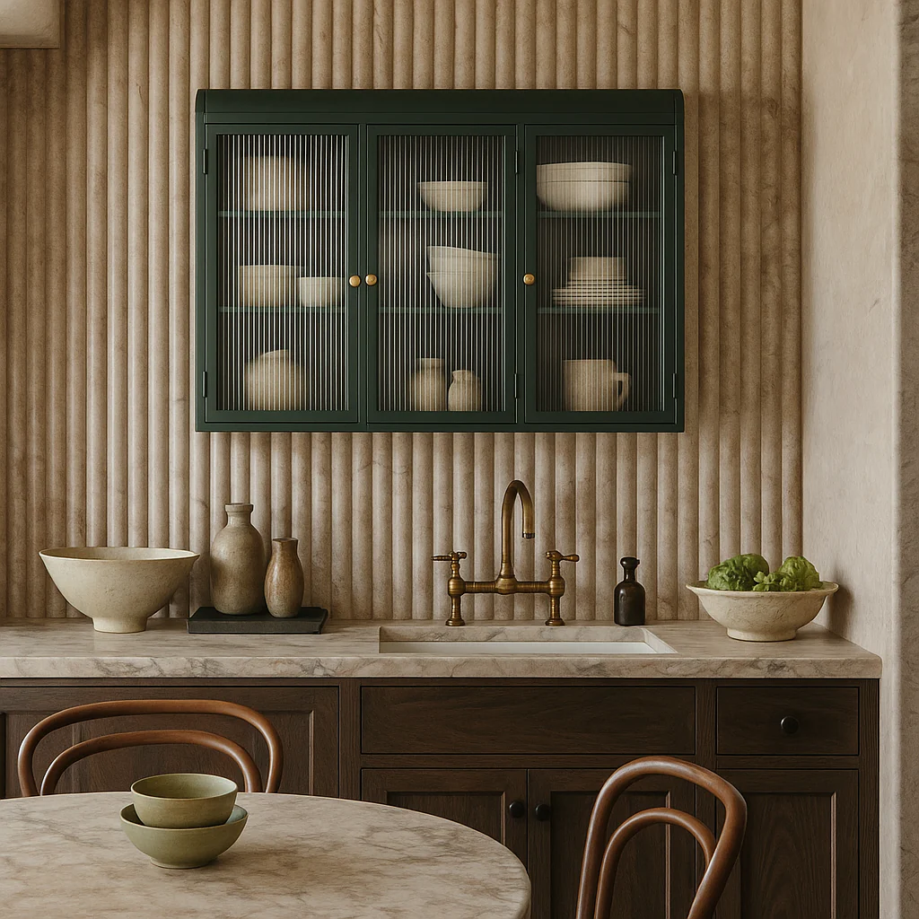 Adrinfly Wall-Mounted Metal Cabinet with Glass Doors, Dark Green - Image 3