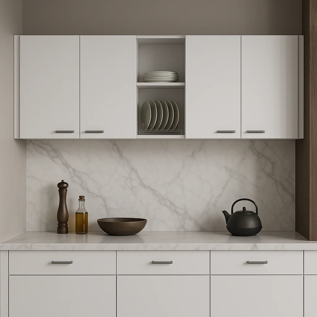 Adrinfly White Particle Board Kitchen Cabinet - Ready to Assemble - Image 2