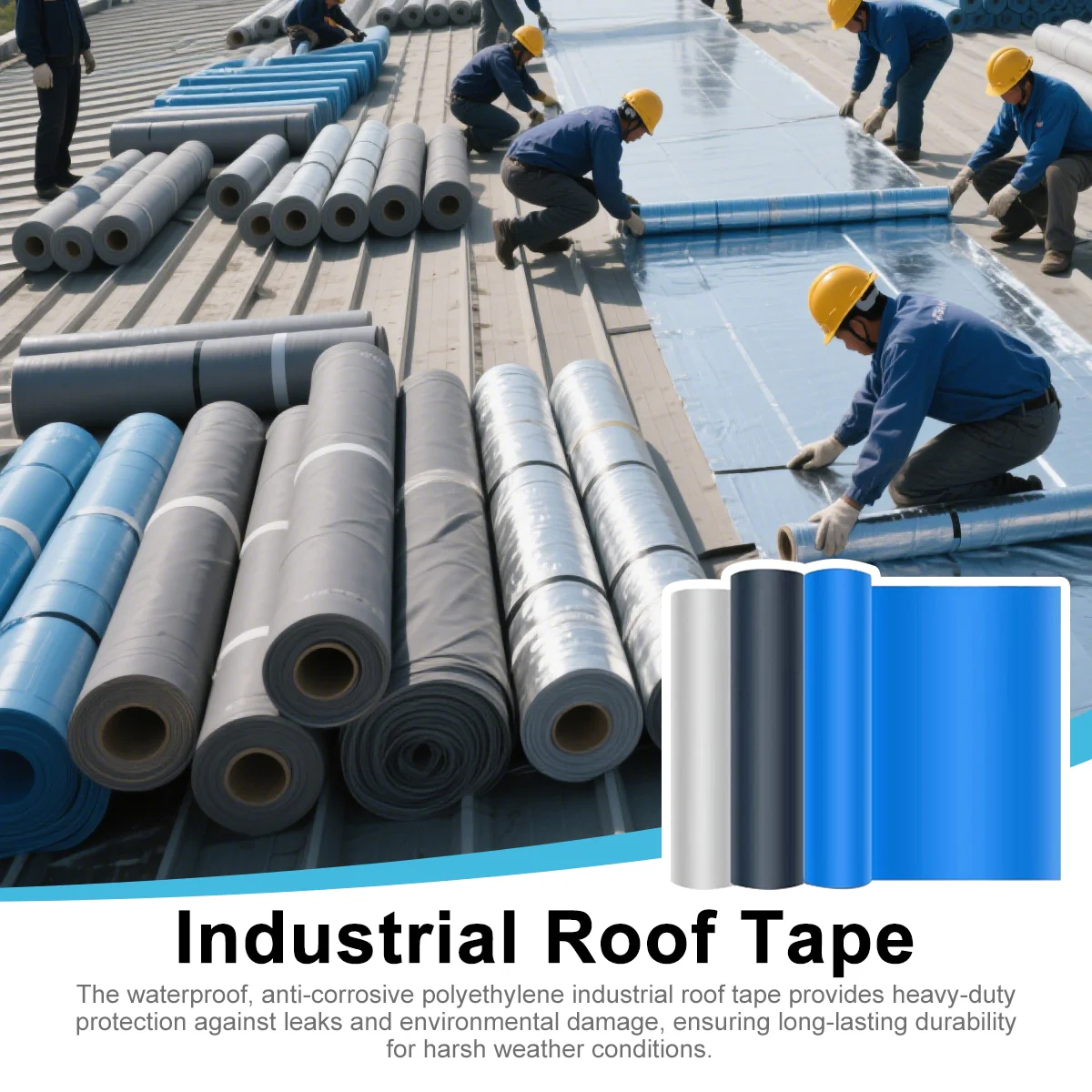 Agfabric Industrial Roof Waterproof Tape, Gray Roll Roofing, 1.64-ft W x 16.4-ft L, 27-sq ft Coverage - Image 2