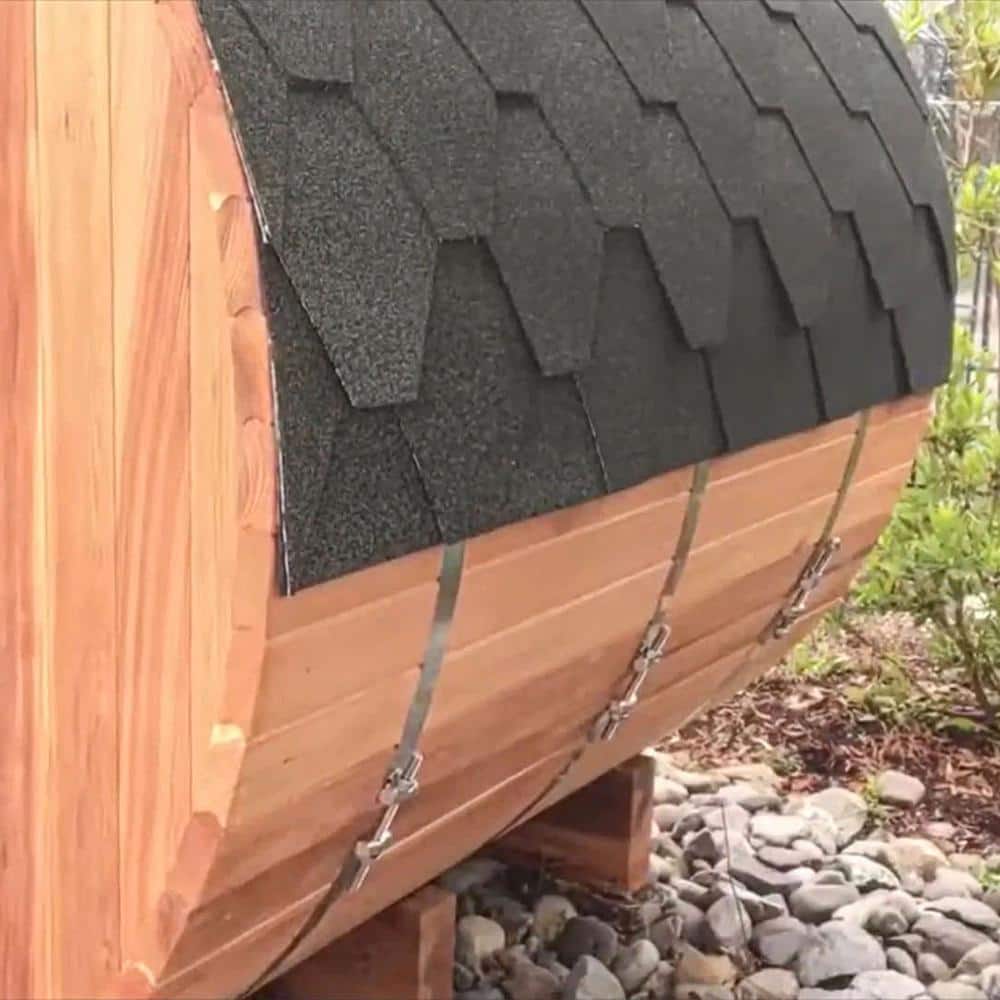 ALEKO SB4SSNG Gray Shingle Bitumen Roof Set for Cedar and Pine Sauna - Image 2
