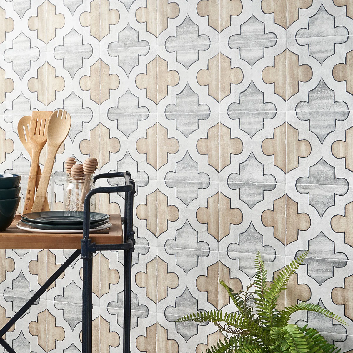 Alesso Deco Picos Beige 8x8 Matte Porcelain Tile - Lux Tile - Image 2