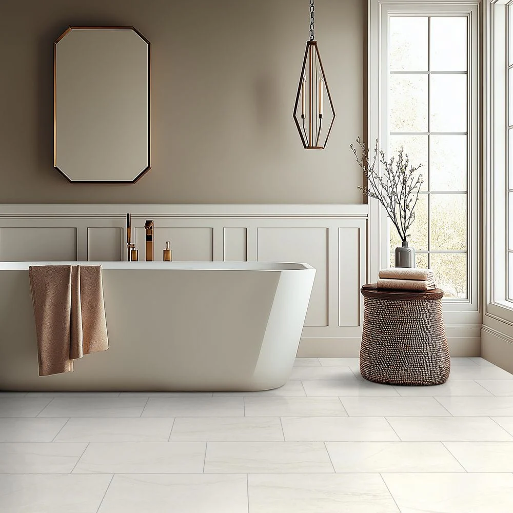 Alexandra White 12 in. x 24 in. Matte Porcelain Marble Look Floor and Wall Tile (16 sq. ft./Case) - Image 3