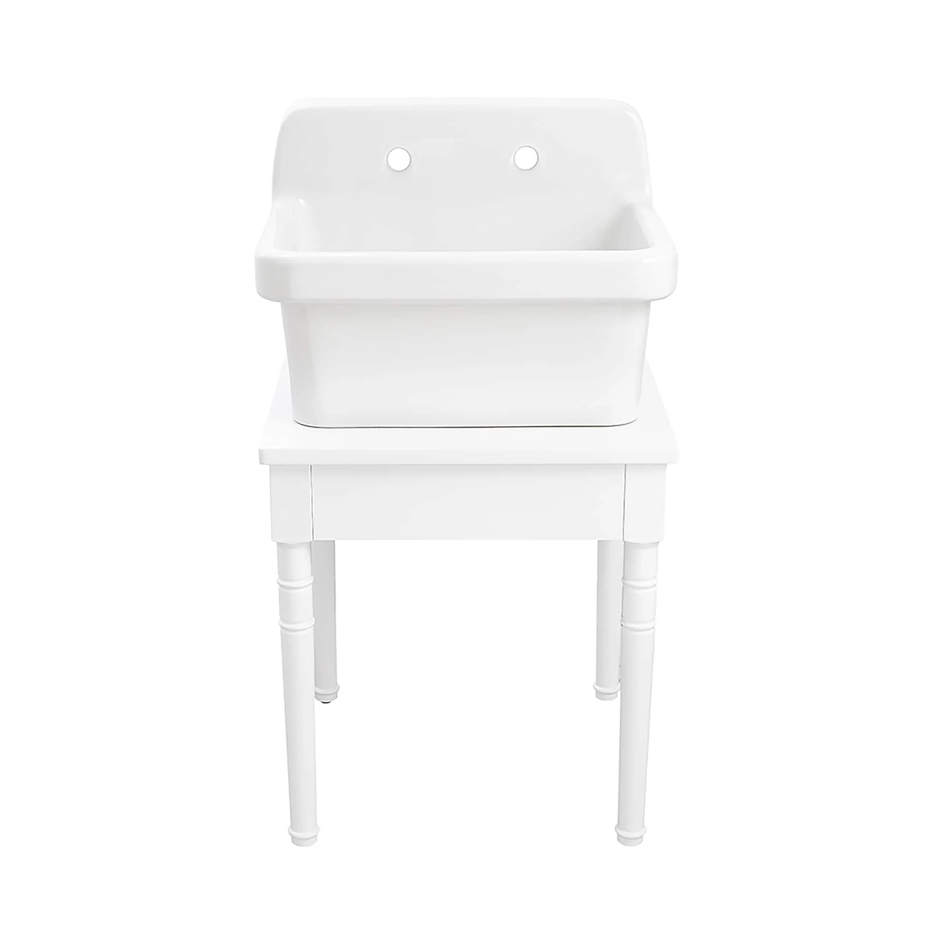 allen + roth White Wall Mount Utility Tub with Drain - 23.98-in x 18.98-in - Image 5