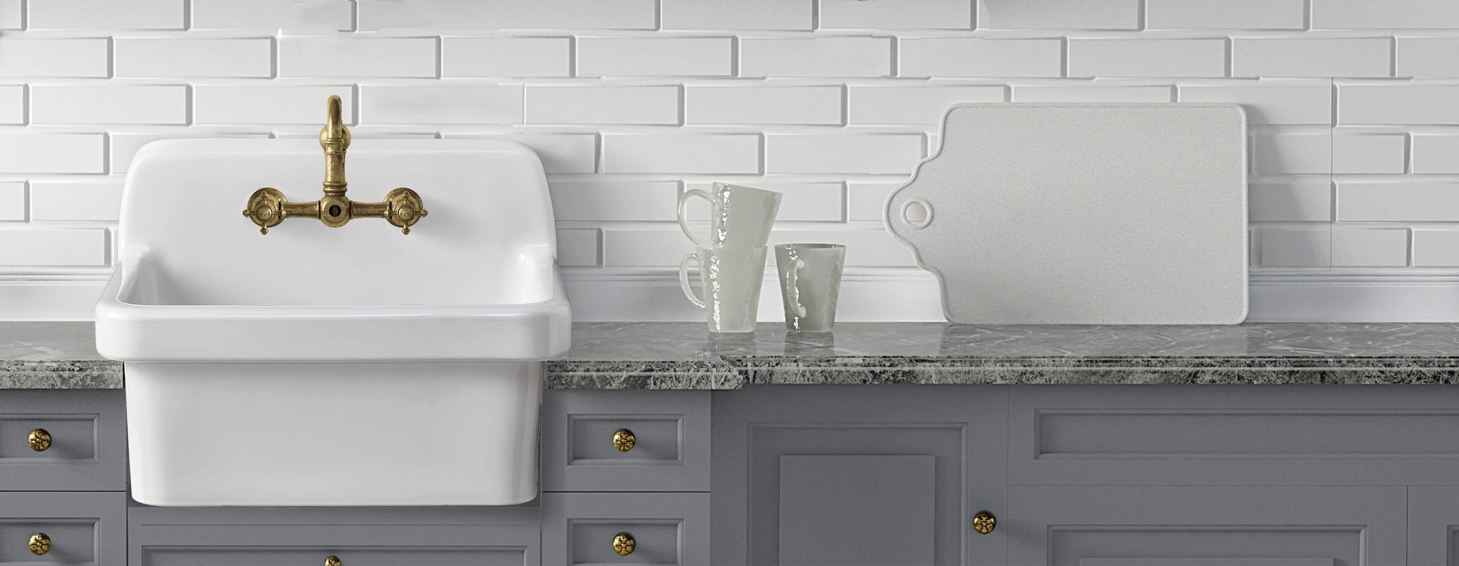 allen + roth White Wall Mount Utility Tub with Drain - 23.98-in x 18.98-in - Image 6