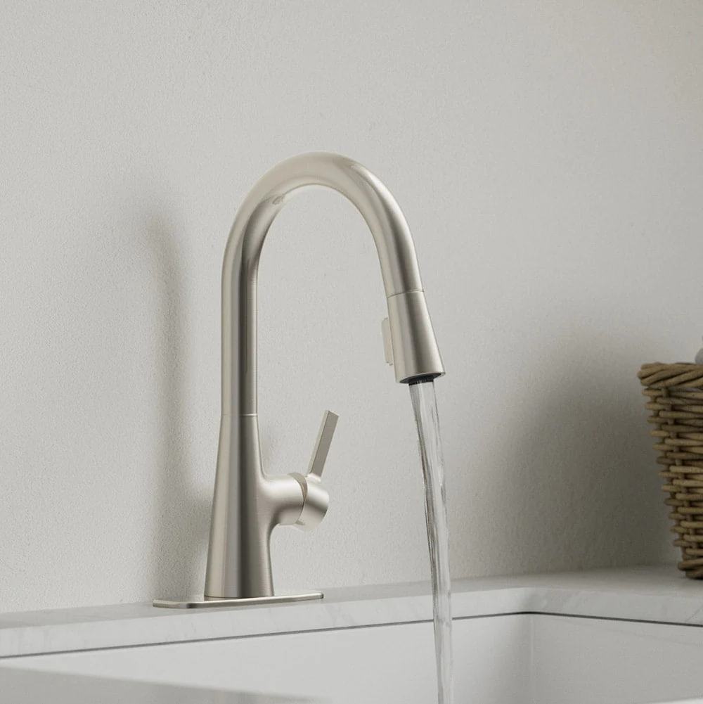 allen + roth Gillen Stainless Utility Faucet with Pulldown Sprayer - Image 6