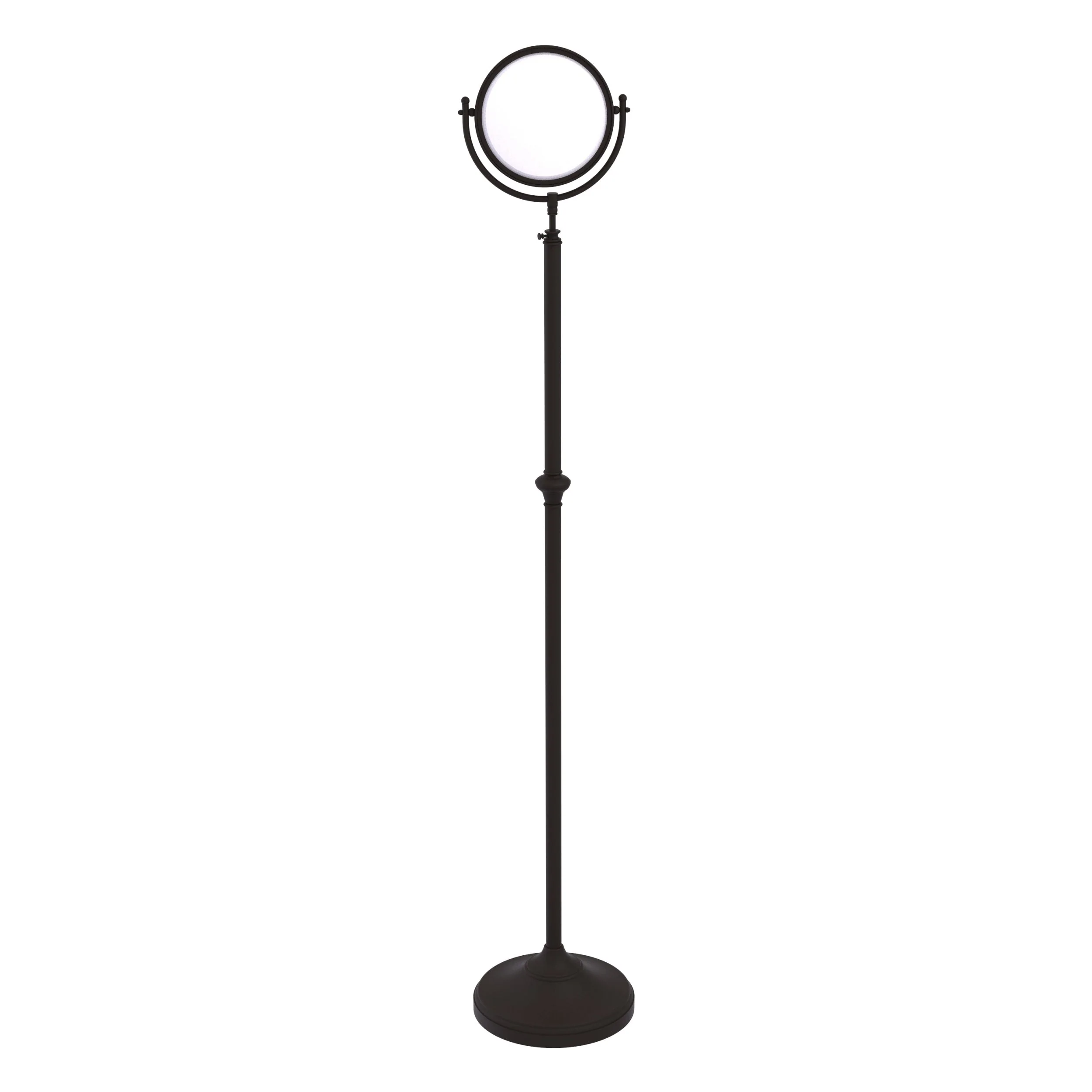 Allied Brass 10.5-in x 68-in Satin Chrome Double-Sided Magnifying Freestanding Vanity Mirror