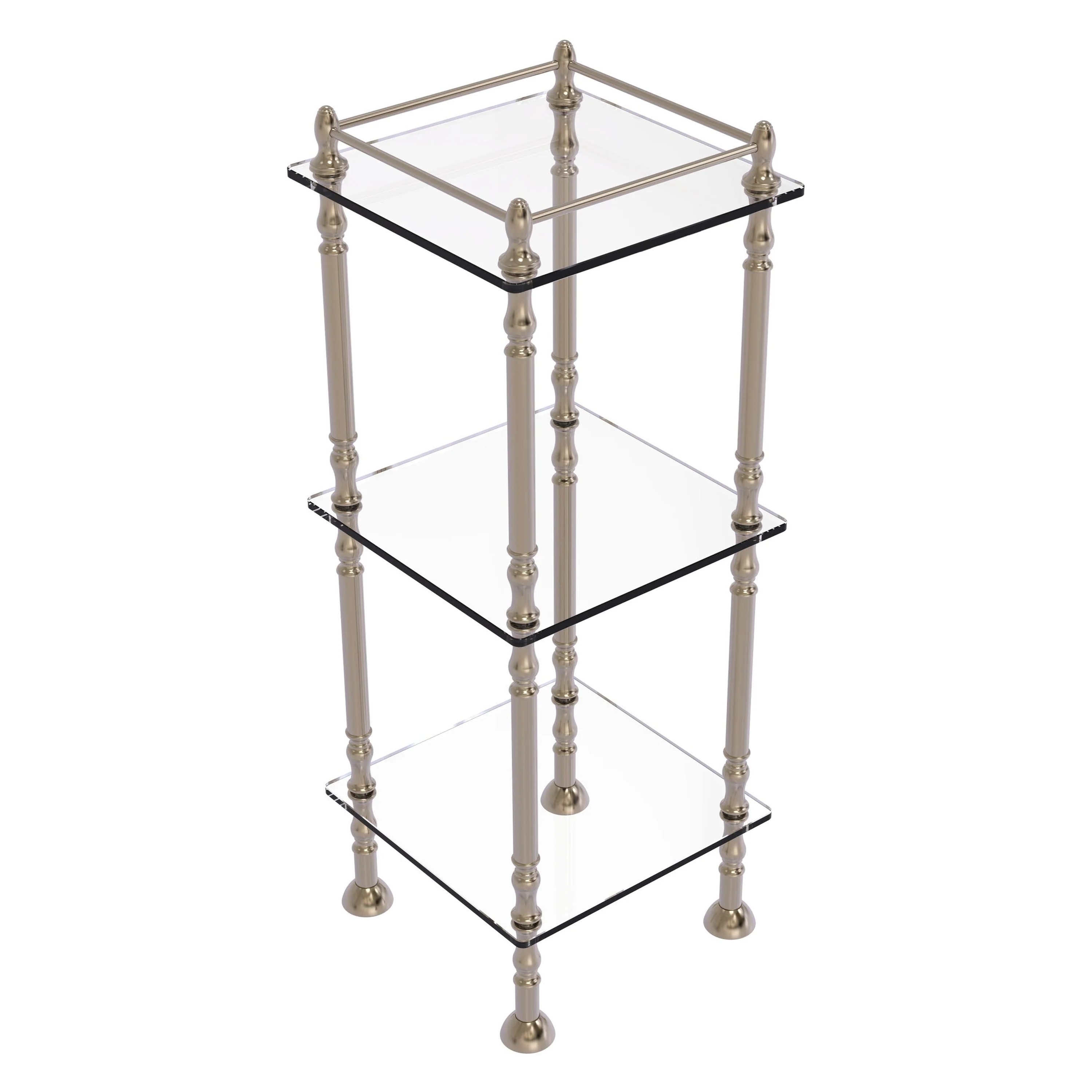 Allied Brass 14-in W x 38-in H x 14-in D 3-Shelf Etagere, Antique Pewter Finish