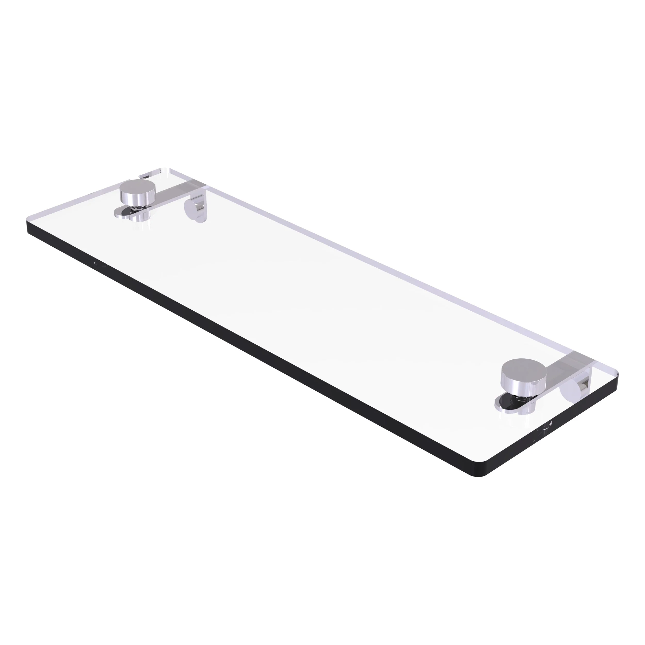 Allied Brass 16 in. L x 2 in. H x 5 in. W Clear Glass Vanity Bathroom Shelf in Satin Brass - Image 4