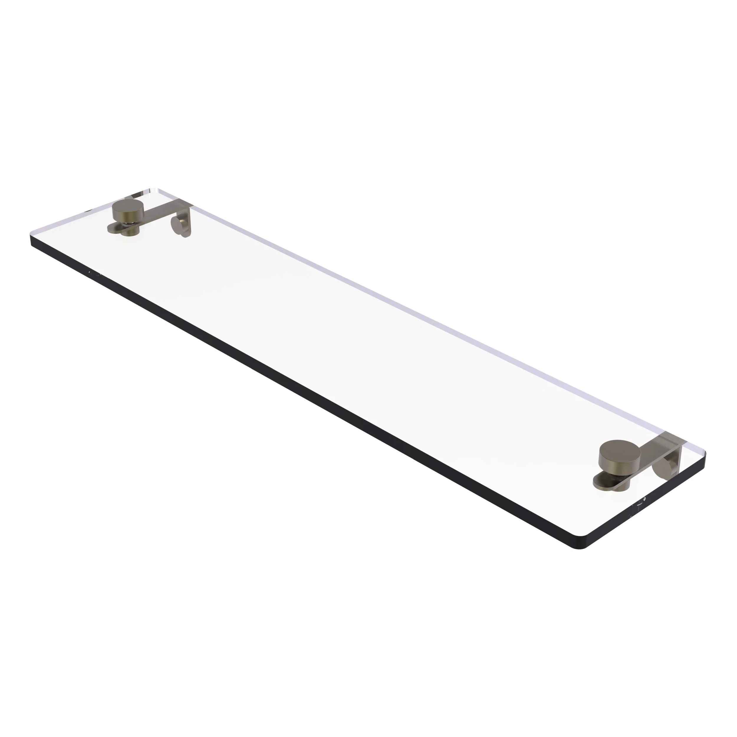 Allied Brass 16 in. L x 2 in. H x 5 in. W Clear Glass Vanity Bathroom Shelf in Satin Brass - Image 7