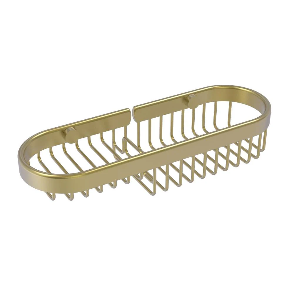 Allied Brass 2.2-in H Screw-Mount Solid Brass Satin Brass Hanging Shower Caddy