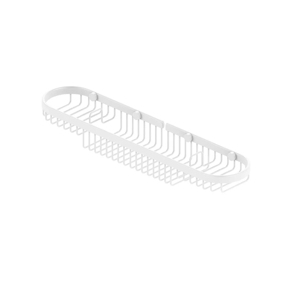 Allied Brass 2.25-in H Screw Mount Solid Brass Matte White Hanging Shower Caddy