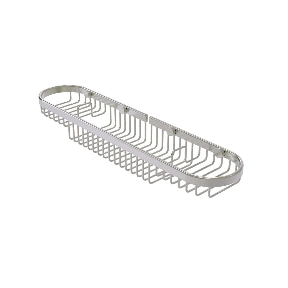 Allied Brass 2.25-in H Screw-Mount Solid Brass Satin Nickel Hanging Shower Caddy, 18.75-in L