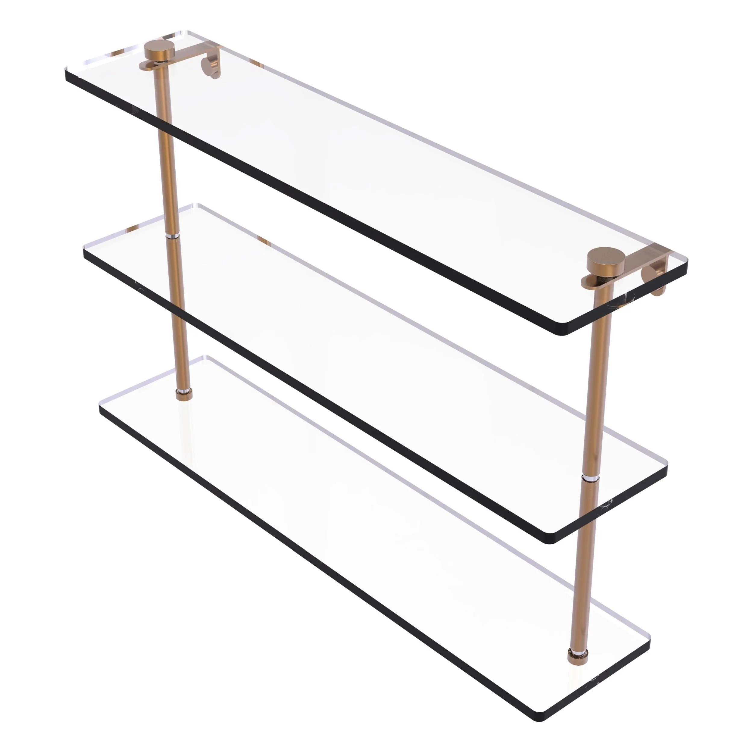Allied Brass 22 in. Triple Tiered Glass Shelf in Satin Nickel - Image 5