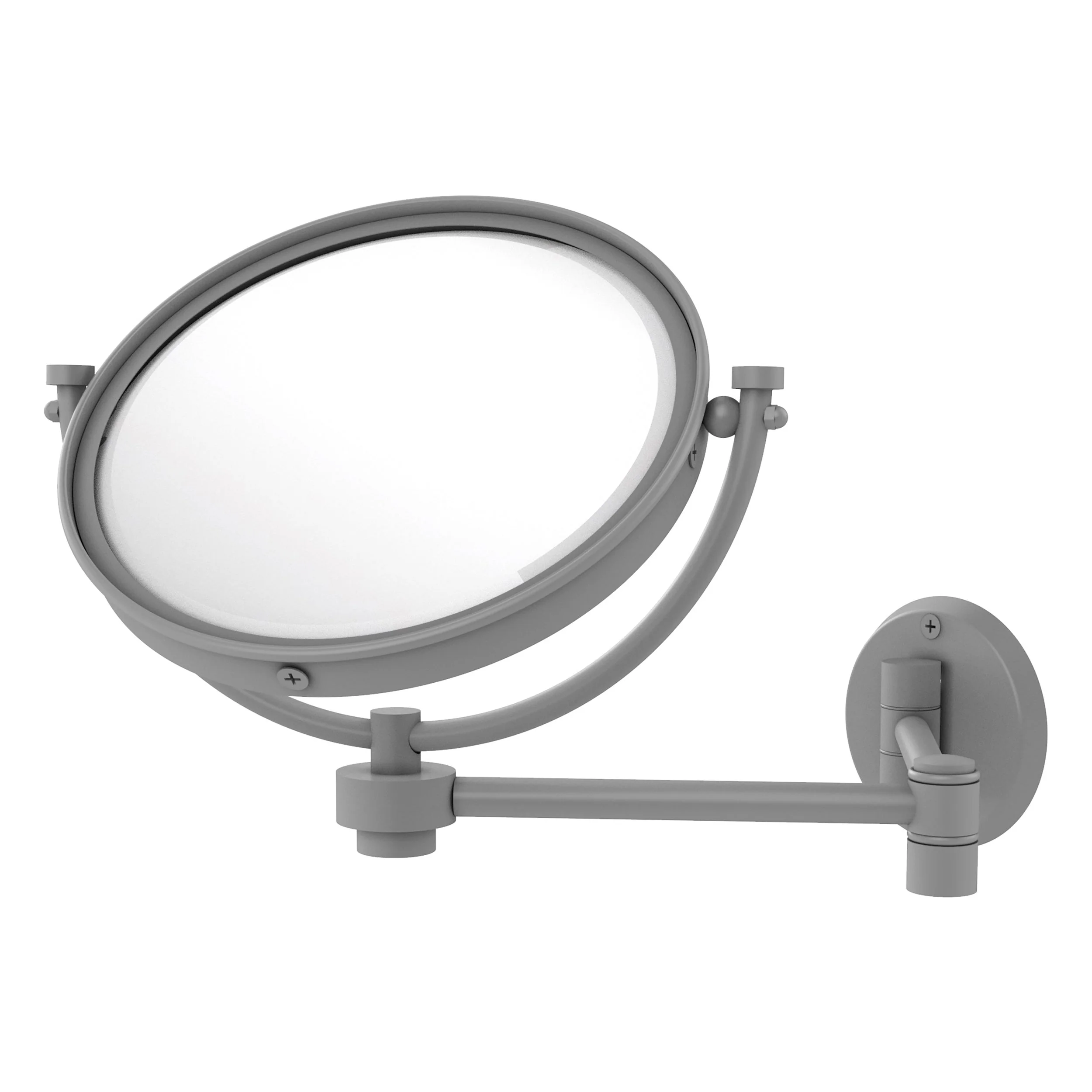 Allied Brass 8-in Wall-Mounted Double-Sided Magnifying Makeup/Vanity Mirror, Matte White