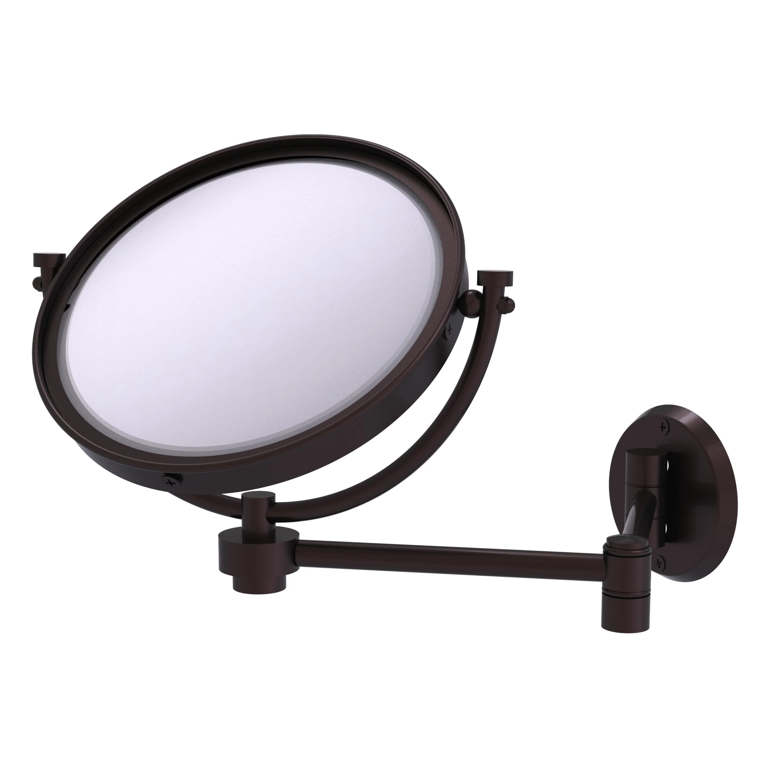 Allied Brass 8-in Wall-Mounted Double-Sided Magnifying Makeup/Vanity Mirror, Matte White - Image 2