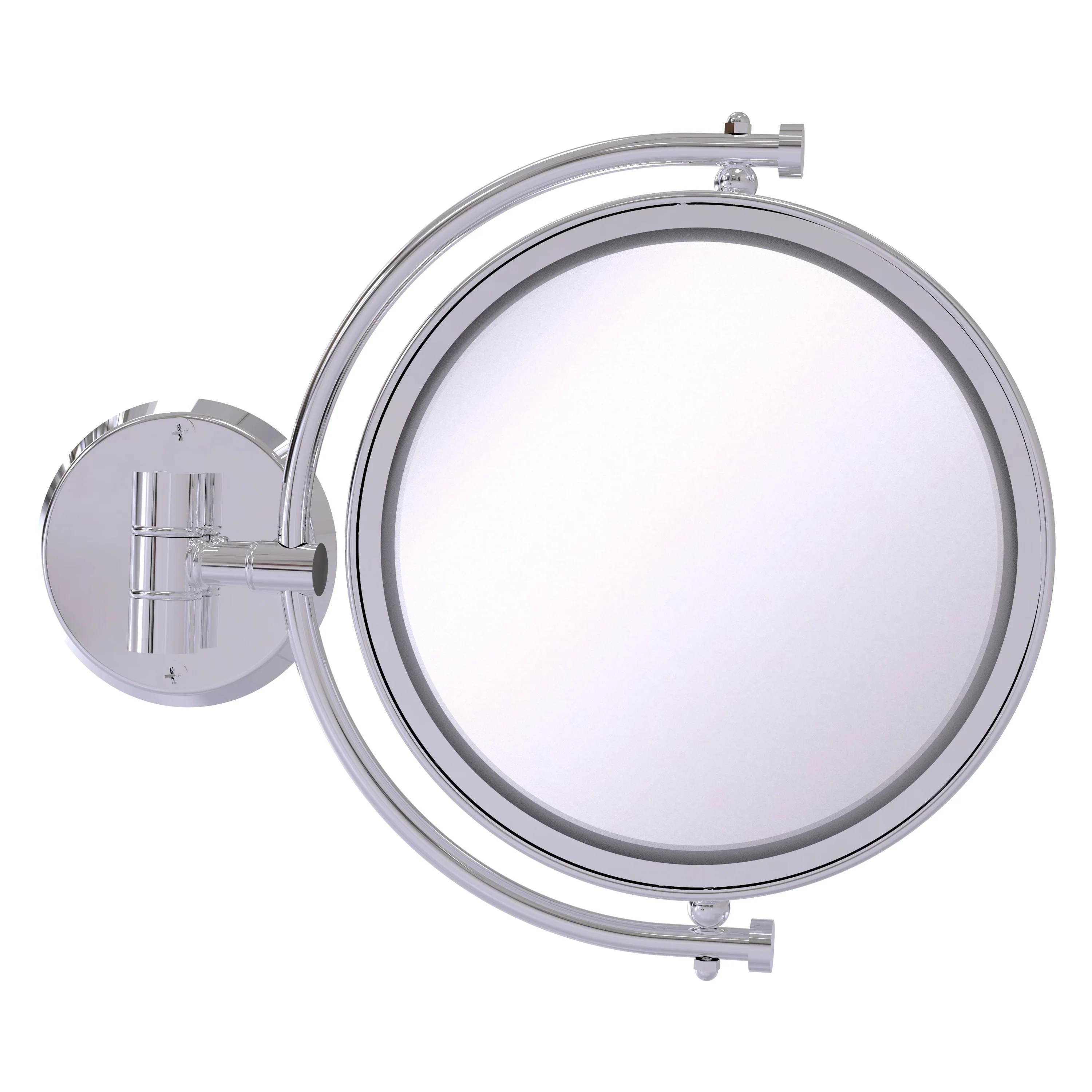 Allied Brass 8-in x 10-in Polished Chrome Double-Sided 2x Magnifying Wall-Mounted Vanity Mirror