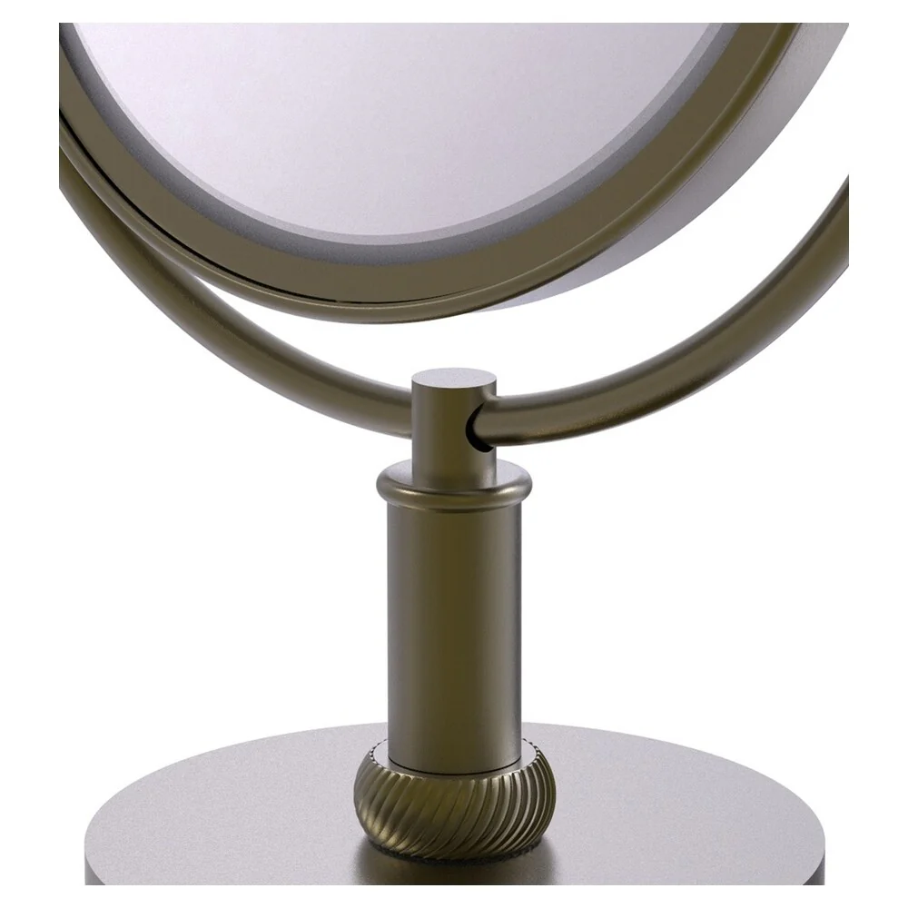 Allied Brass 8-in x 15-in Antique Brass Double-Sided 2x Magnifying Countertop Vanity Mirror - Image 3