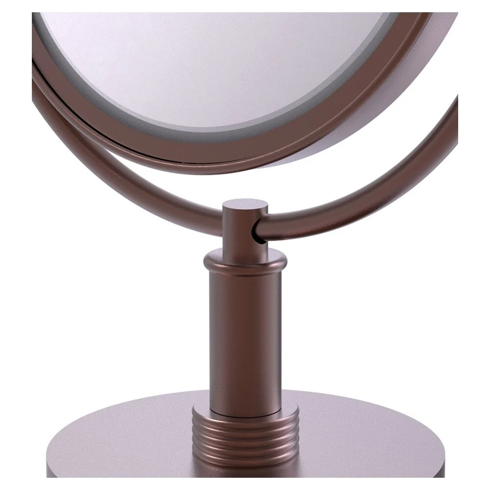 Allied Brass 8-in x 15-in Antique Copper Double-Sided 5X Magnifying Countertop Vanity Mirror - Image 3