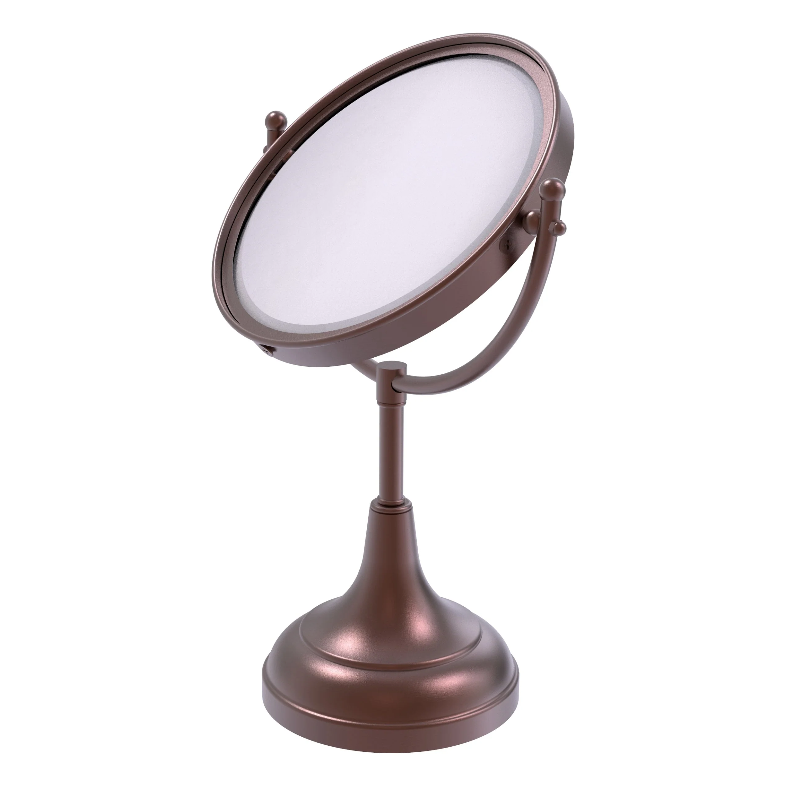Allied Brass 8-in x 15-in Matte Gray Double-Sided Magnifying Countertop Vanity Mirror - Image 4