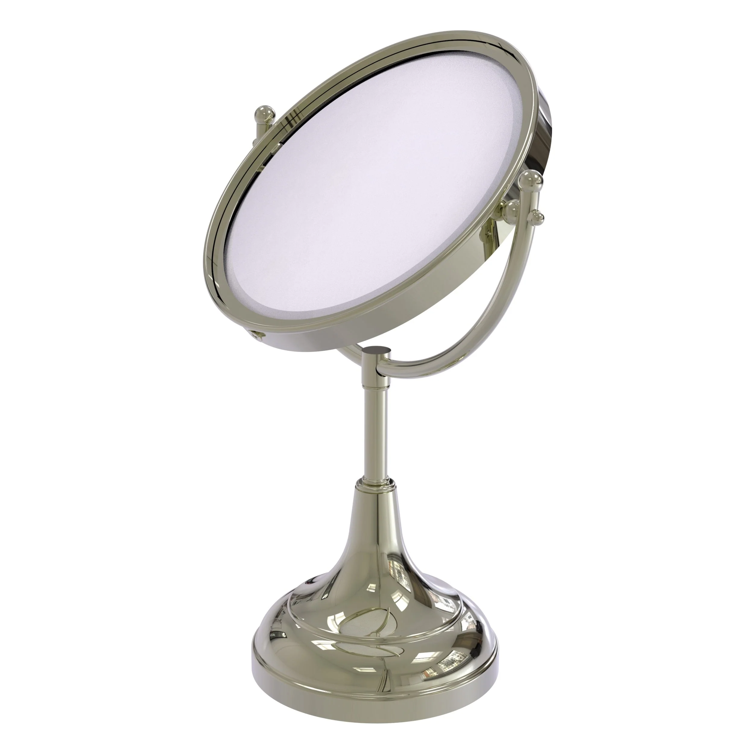Allied Brass 8-in x 15-in Matte Gray Double-Sided Magnifying Countertop Vanity Mirror - Image 8
