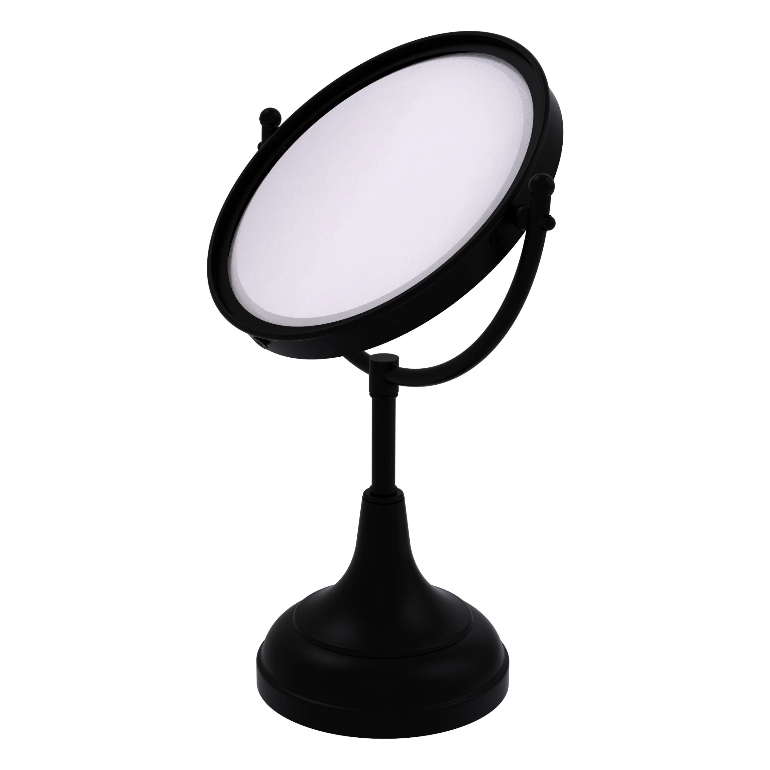 Allied Brass 8-in x 15-in Matte White Double-Sided Magnifying Countertop Vanity Mirror - Image 3