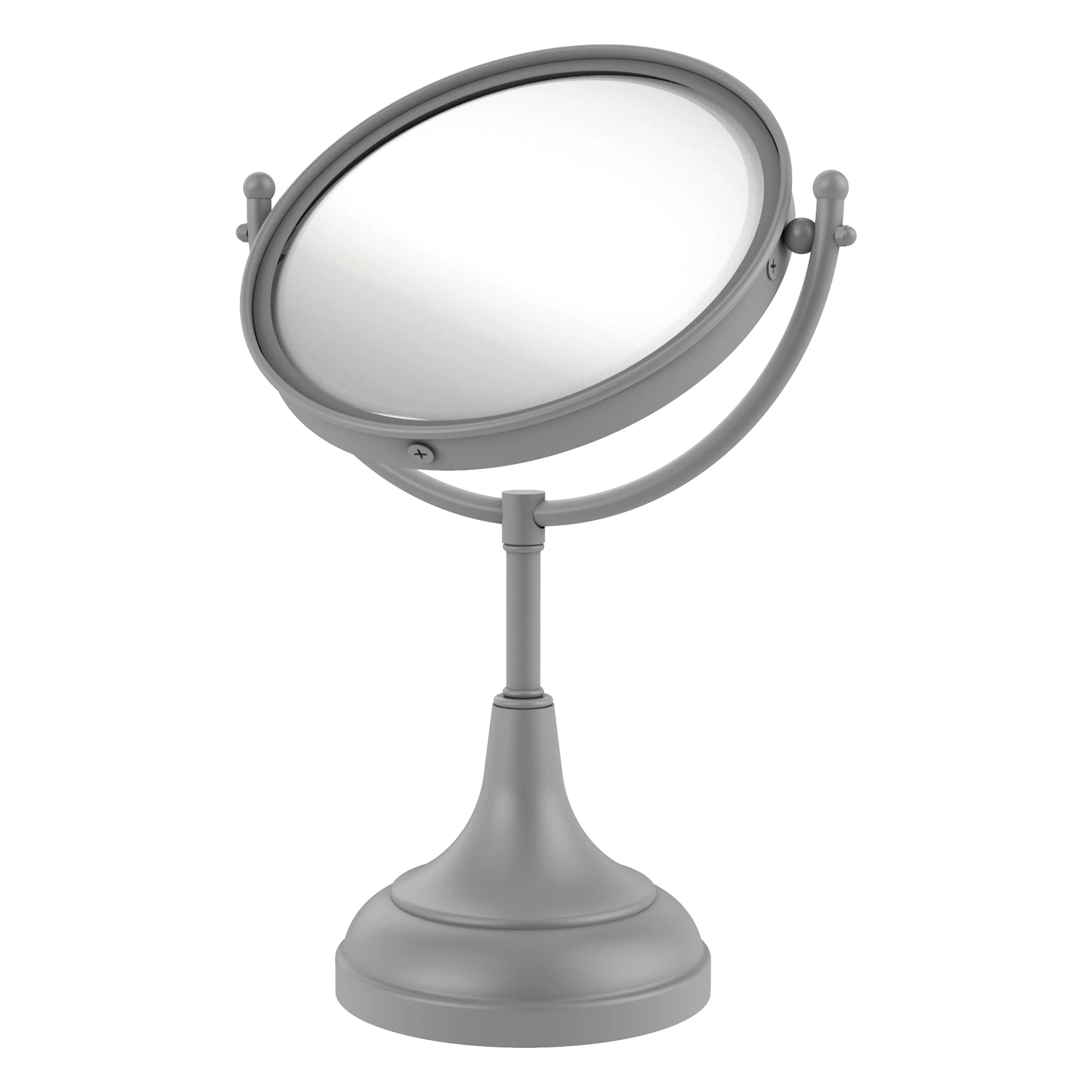 Allied Brass 8-in x 15-in Matte White Double-Sided Magnifying Countertop Vanity Mirror - Image 5