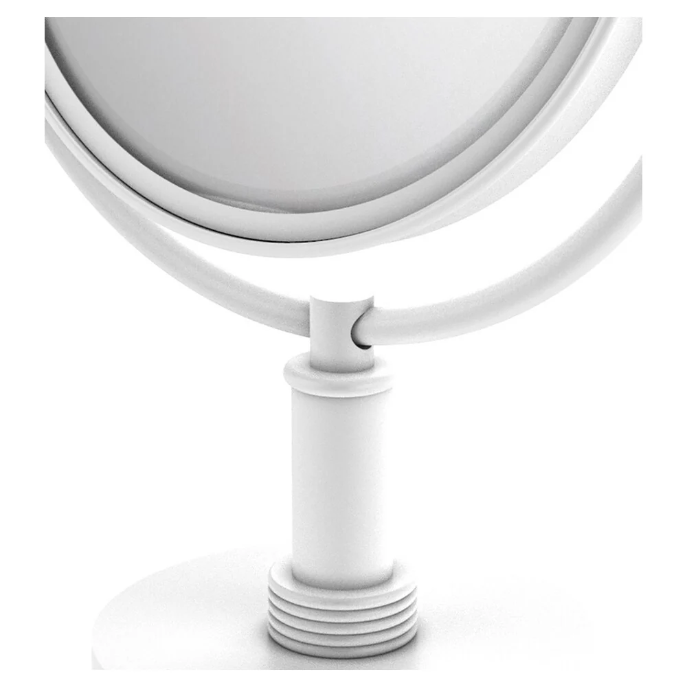 Allied Brass 8-in x 15-in Matte White Double-Sided Magnifying Countertop Vanity Mirror - Image 3