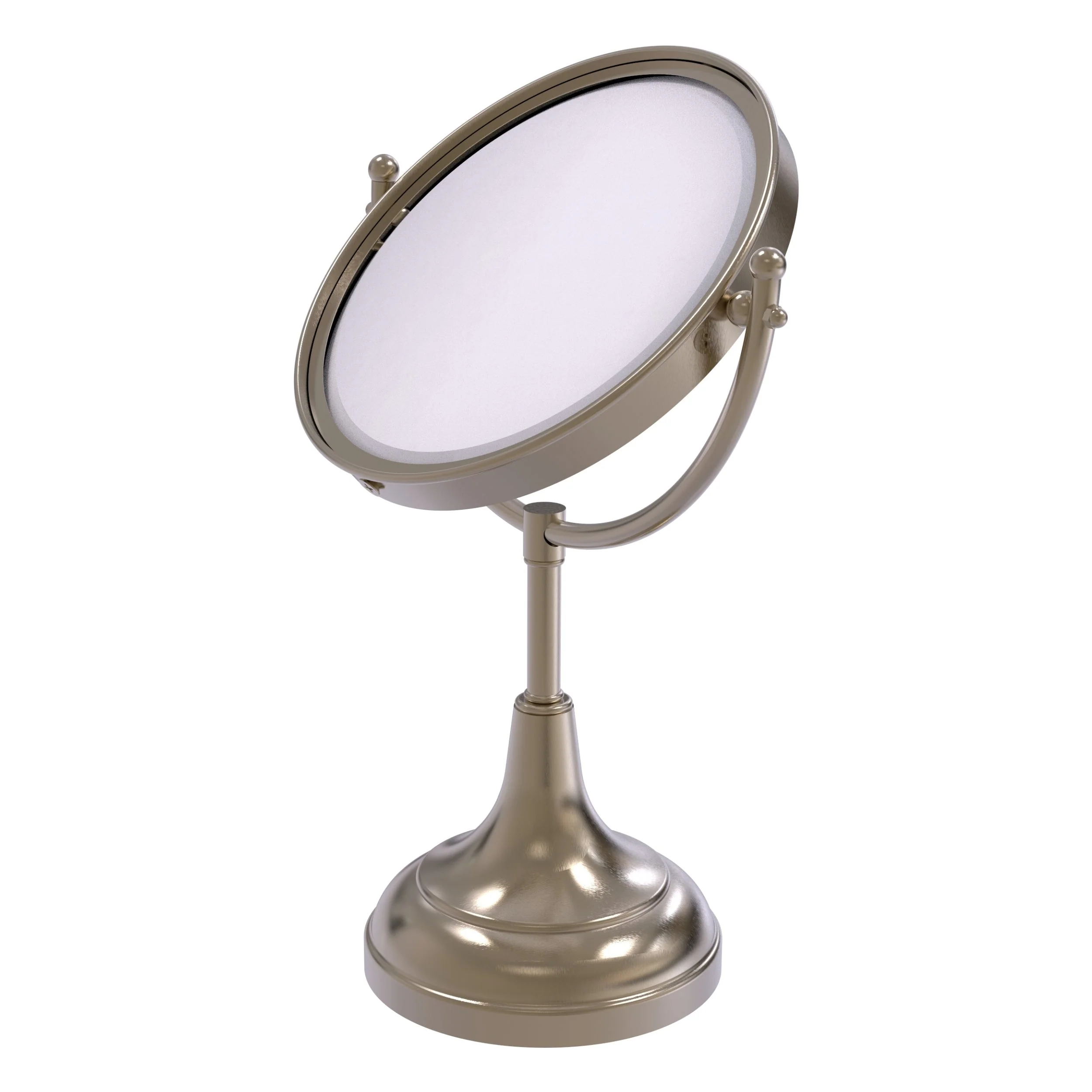Allied Brass 8-in x 15-in Matte White Double-Sided Magnifying Countertop Vanity Mirror - Image 7