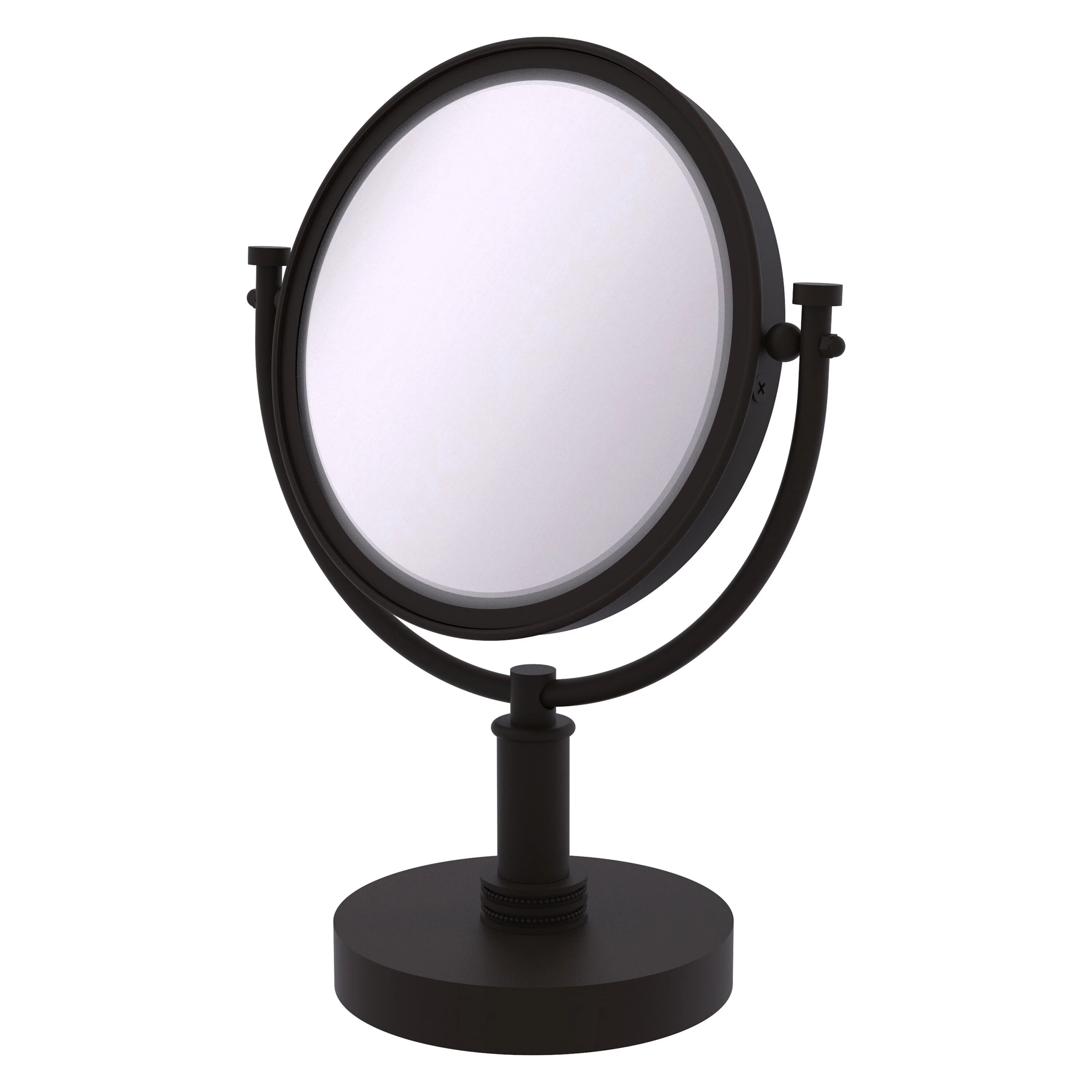 Allied Brass 8-in x 15-in Oil-Rubbed Bronze Double-Sided Magnifying Countertop Vanity Mirror
