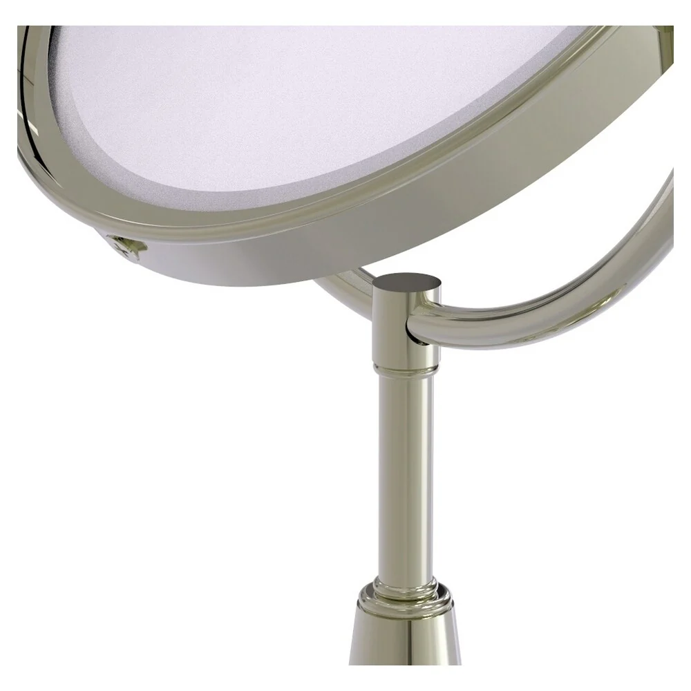 Allied Brass 8-in x 15-in Polished Nickel Double-Sided 2x Magnifying Countertop Vanity Mirror - Image 3