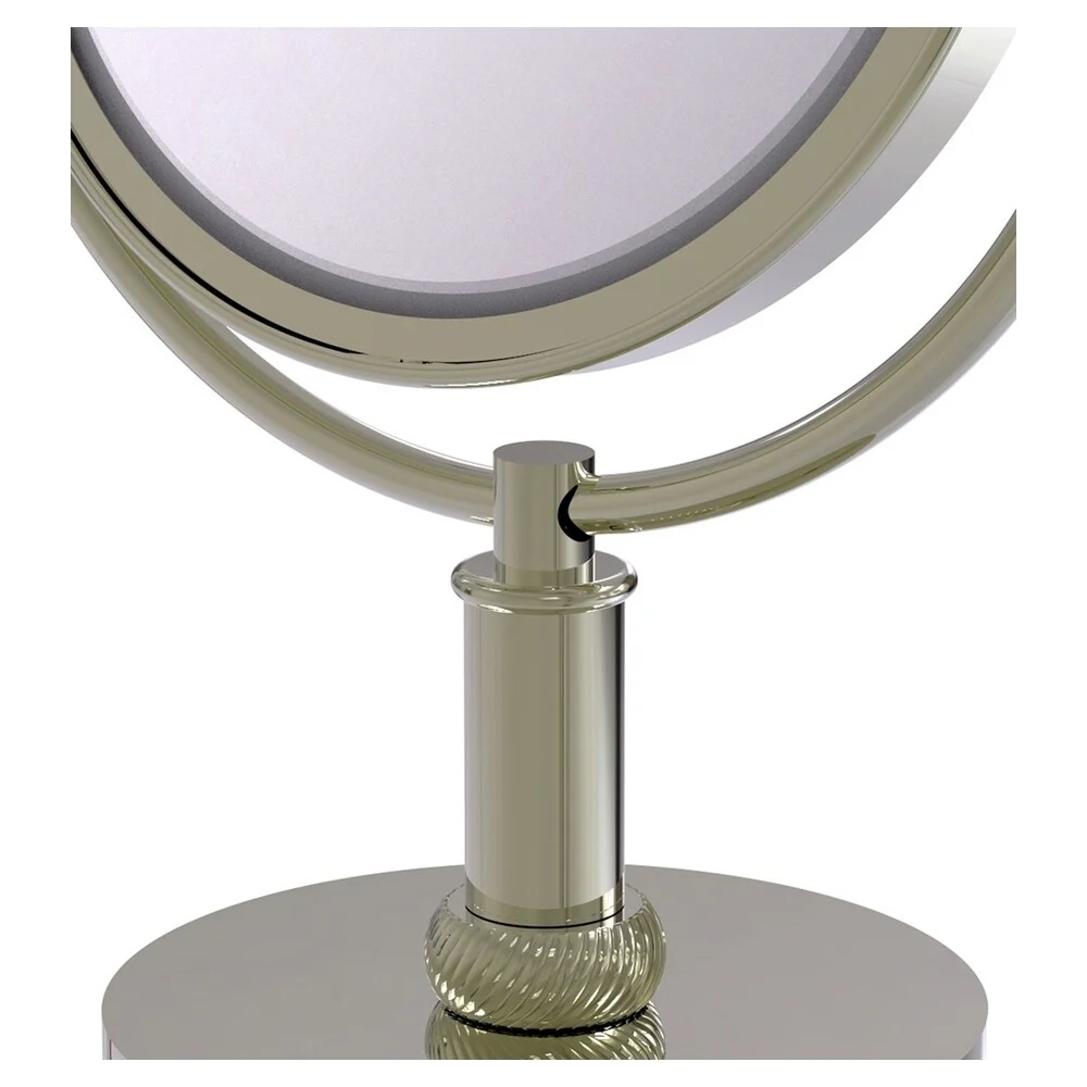 Allied Brass 8-in x 15-in Polished Nickel Double-Sided Magnifying Countertop Vanity Mirror - Image 3