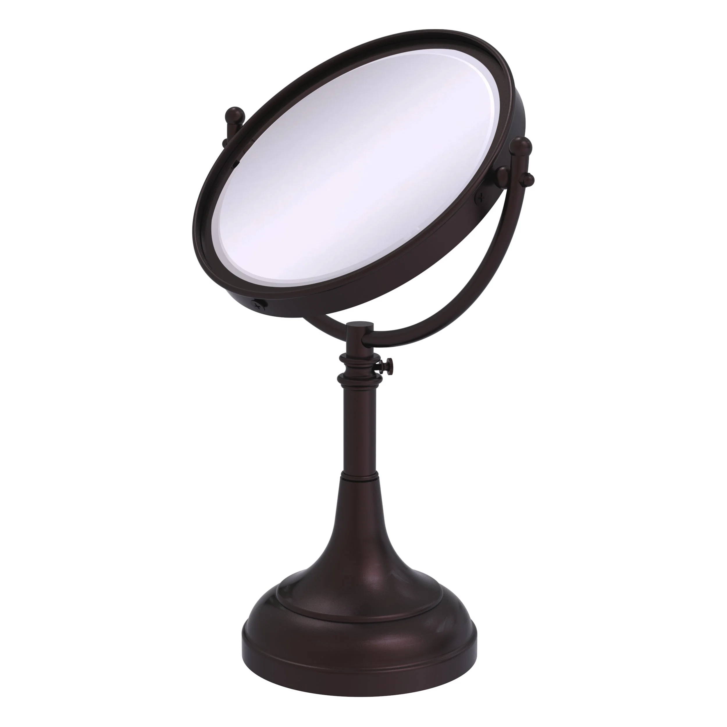 Allied Brass 8-in x 23.5-in Antique Brass Double-Sided Magnifying Countertop Vanity Mirror - Image 2