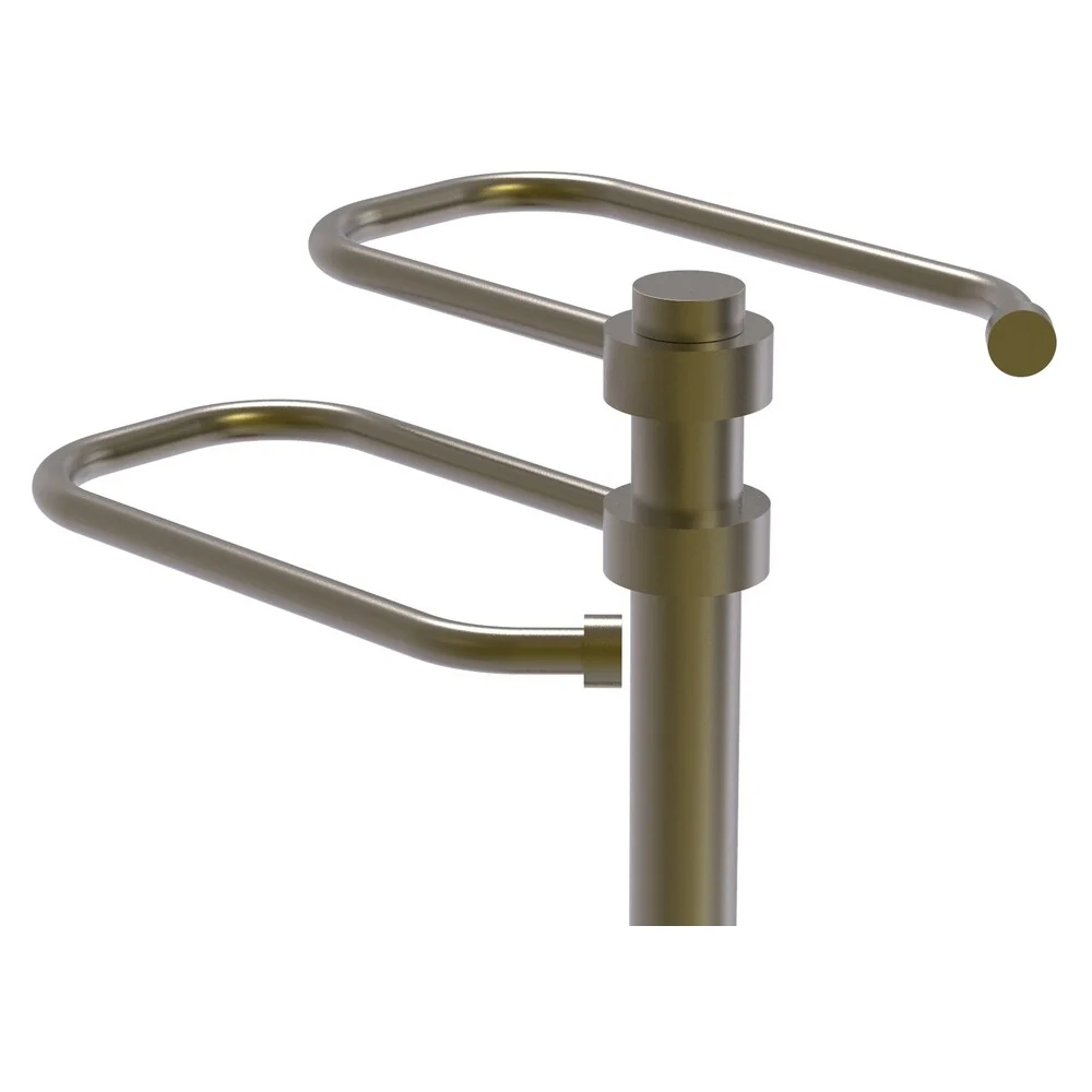 Allied Brass Antique Brass Freestanding Towel Rack, 15-in Height, 2 Bars - Image 2