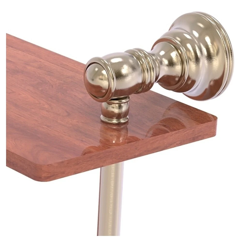 Allied Brass Carolina Antique Pewter 2-Tier Brass Wall Mount Bathroom Shelf - Image 2