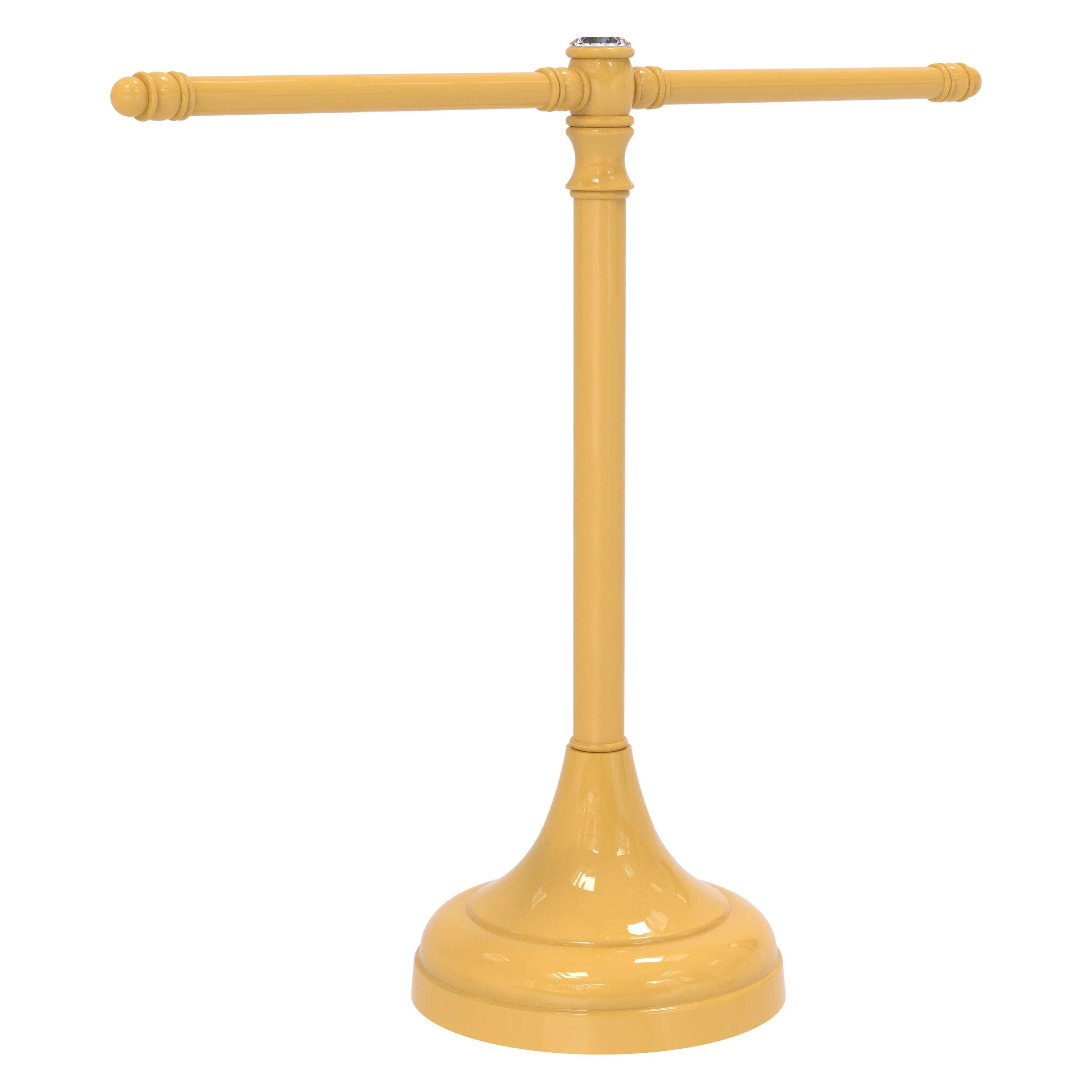 Allied Brass Carolina Crystal Collection Guest Towel Stand – Matte White Finish, Solid Brass
