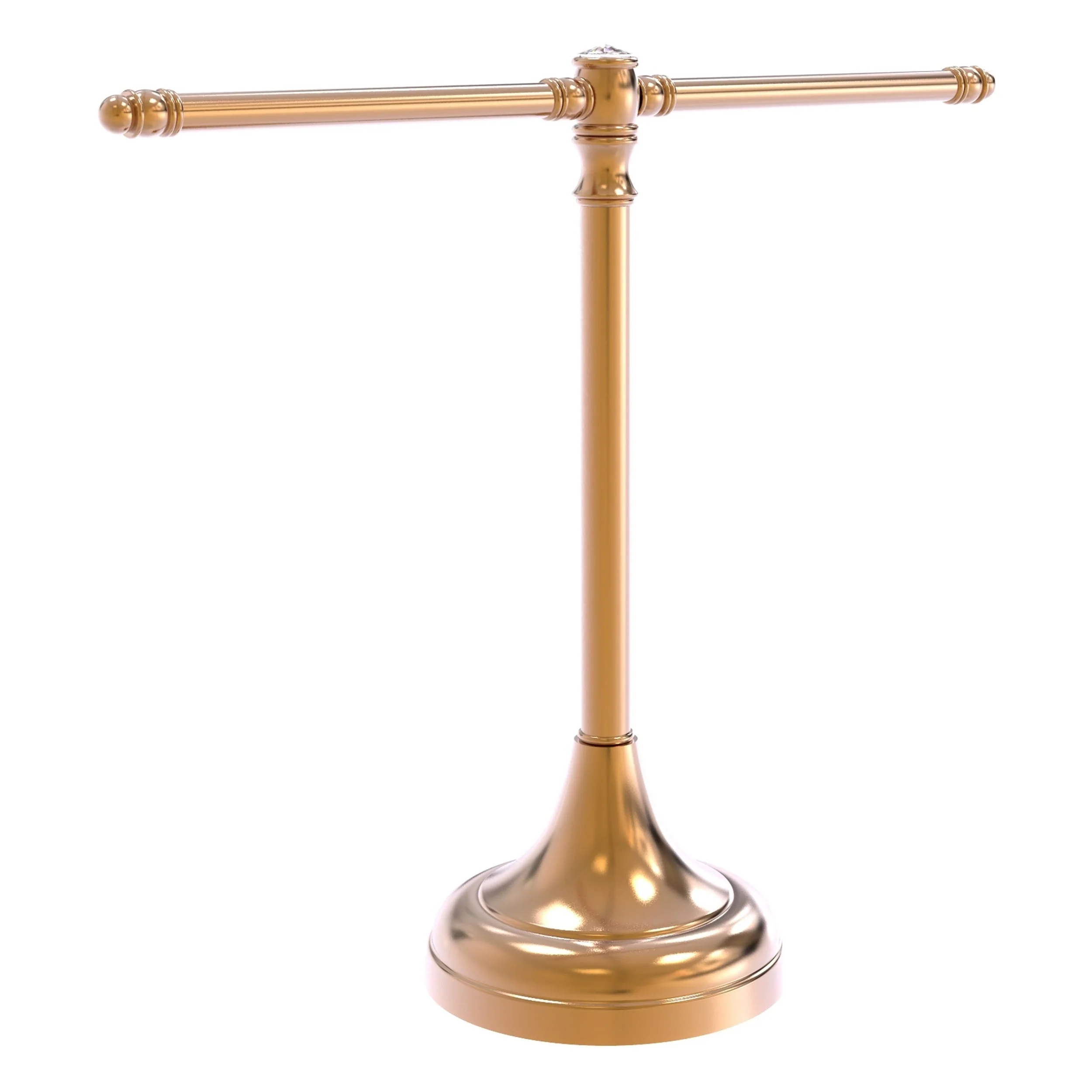 Allied Brass Carolina Crystal Collection Guest Towel Stand – Matte White Finish, Solid Brass - Image 2
