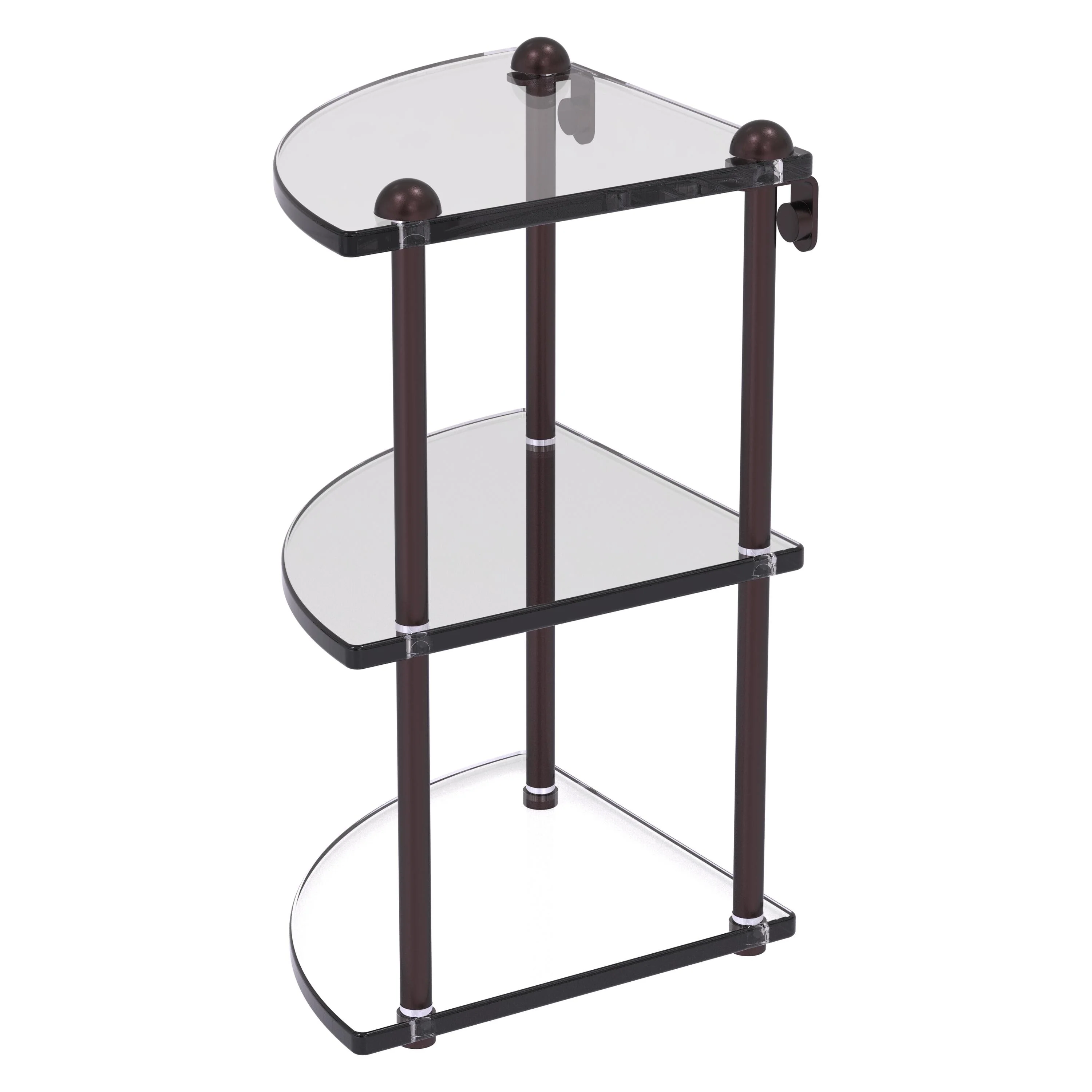 Allied Brass Carolina Matte White 3-Tier Brass Wall Mount Bathroom Shelf - Image 2