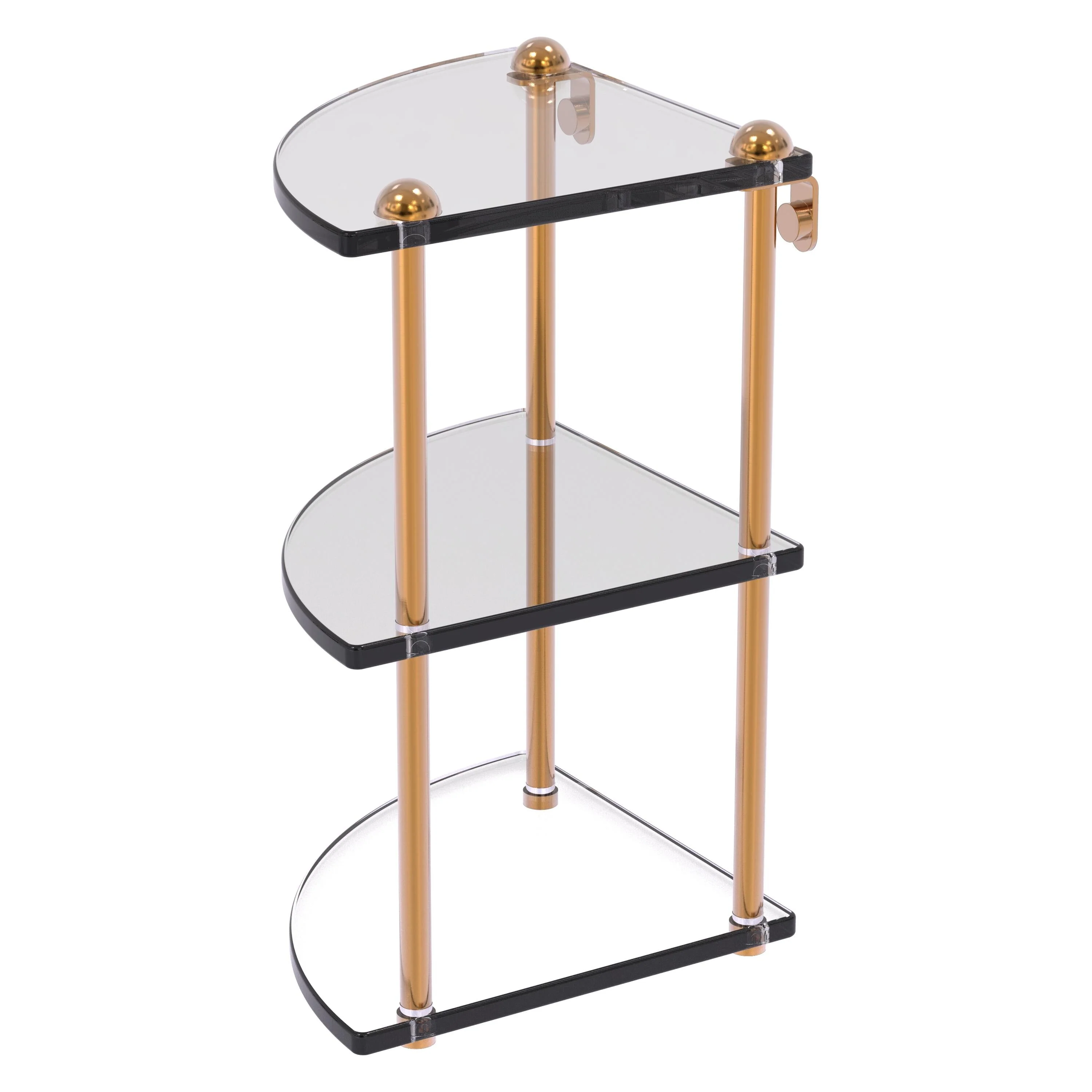Allied Brass Carolina Matte White 3-Tier Brass Wall Mount Bathroom Shelf - Image 3
