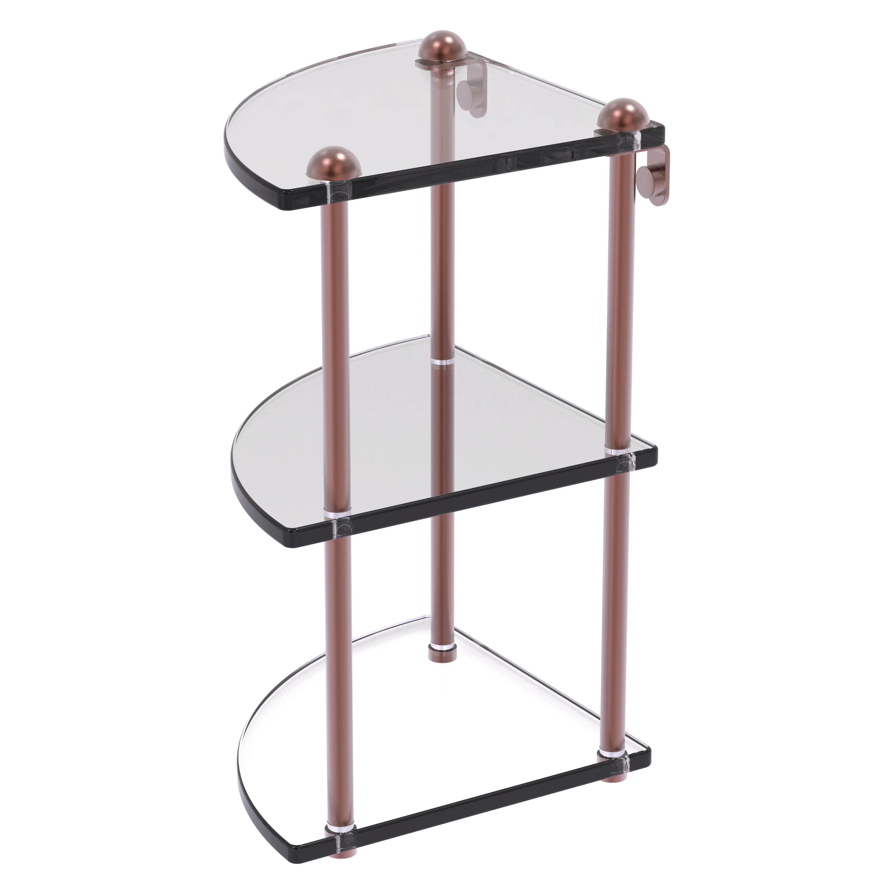 Allied Brass Carolina Matte White 3-Tier Brass Wall Mount Bathroom Shelf - Image 4